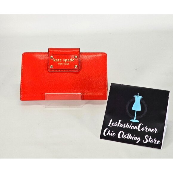 kate spade Handbags - Kate Spade Women's Orange Leather Wellesley Stacy Leather Bifold Wallet 2143